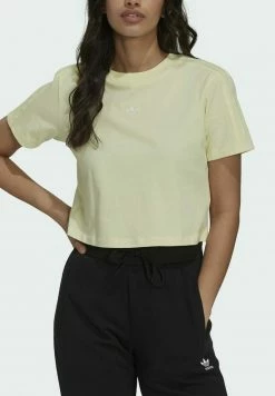 Adidas Originals TENNIS LUXE CROPPED ORIGINALS CROP - Print T-shirt - Haze Yellow -Adidas Originals Shop 0434cf358e2c40a3bea40b4ef7e73b47