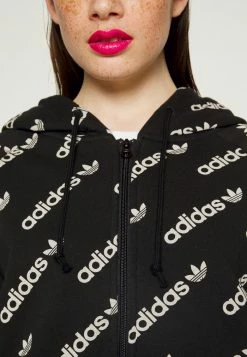 Adidas Originals CROPPED MONO - Zip-up Sweatshirt - Black -Adidas Originals Shop 088ddf0b1e1d4990b73f07b57e02e41d