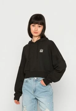 Adidas Originals CROPPED HOODIE - Sweatshirt - Black -Adidas Originals Shop 0a62f68ae79c430dab195de1d473eb7d