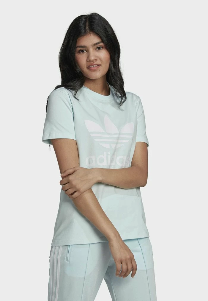 Adidas Originals TREFOIL TEE - Print T-shirt - Blue 1 Adidas Originals TREFOIL TEE - Print T-shirt - Blue