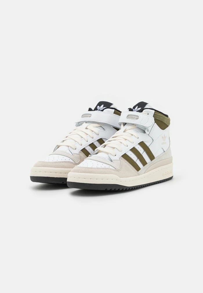 Adidas Originals FORUM MID - High-top Trainers - Footwear White/focus Olive 3 Adidas Originals FORUM MID - High-top Trainers - Footwear White/focus Olive - Image 3