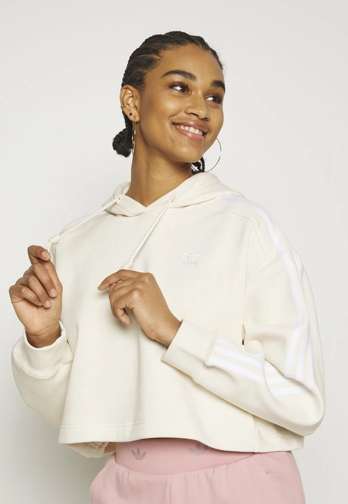 Adidas Originals ADICOLOR CLASSICS CROP - Hoodie - White 7 Adidas Originals ADICOLOR CLASSICS CROP - Hoodie - White - Image 7