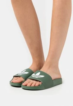 Adidas Originals ADILETTE LITE - Mules - Green Oxide/footwear White