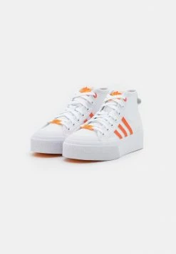 Adidas Originals NIZZA PLATFORM MID HER VEGAN - High-top Trainers - Footwear White/semi Impact Orange/bliss Orange -Adidas Originals Shop 117a938906da49069c4d5b85373a7dc6