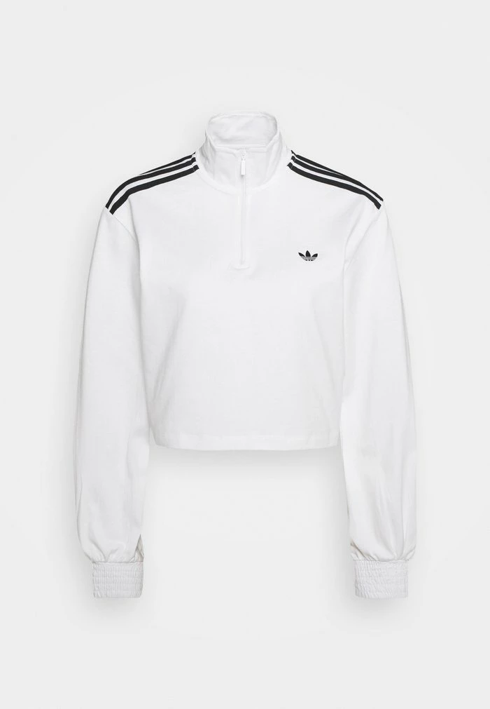 Adidas Originals CROPPED HALFZIP - Sweatshirt - White 8 Adidas Originals CROPPED HALFZIP - Sweatshirt - White - Image 8