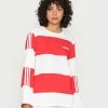 Adidas Originals STRIPED - Long Sleeved Top - Vivid Red/white