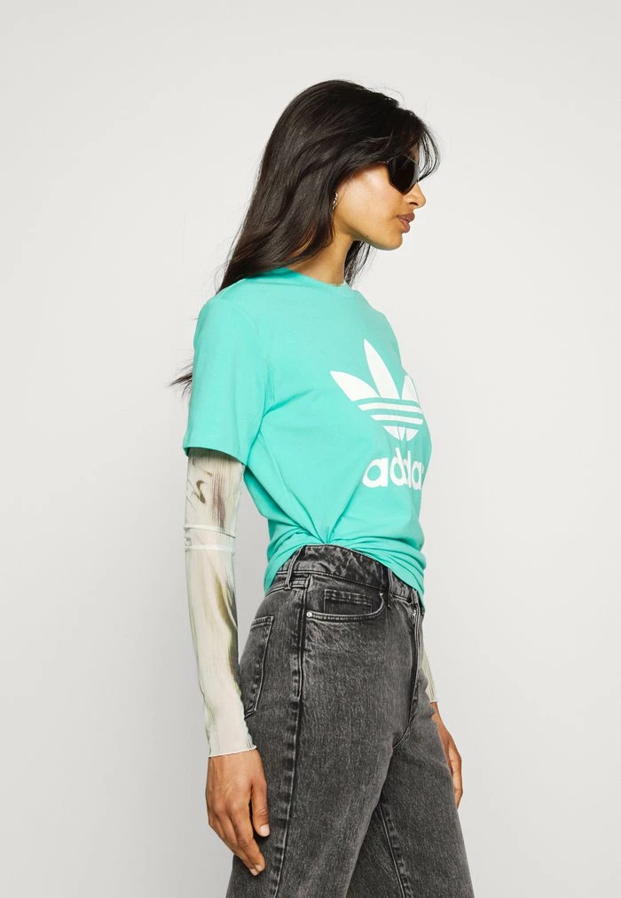 Adidas Originals TREFOIL TEE - Print T-shirt - Semi Mint Rush 7 Adidas Originals TREFOIL TEE - Print T-shirt - Semi Mint Rush - Image 7