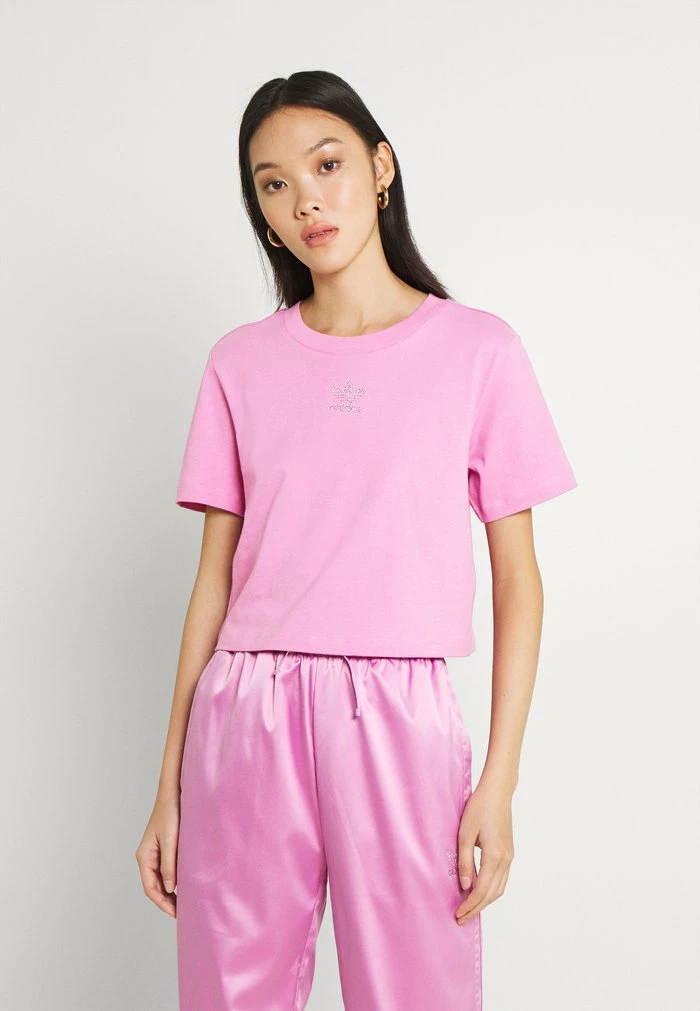 Adidas Originals CROPPED TEE - Basic T-shirt - Bliss Orchid 1 Adidas Originals CROPPED TEE - Basic T-shirt - Bliss Orchid