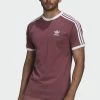 Adidas Originals STRIPES TEE UNISEX - Print T-shirt - Brown