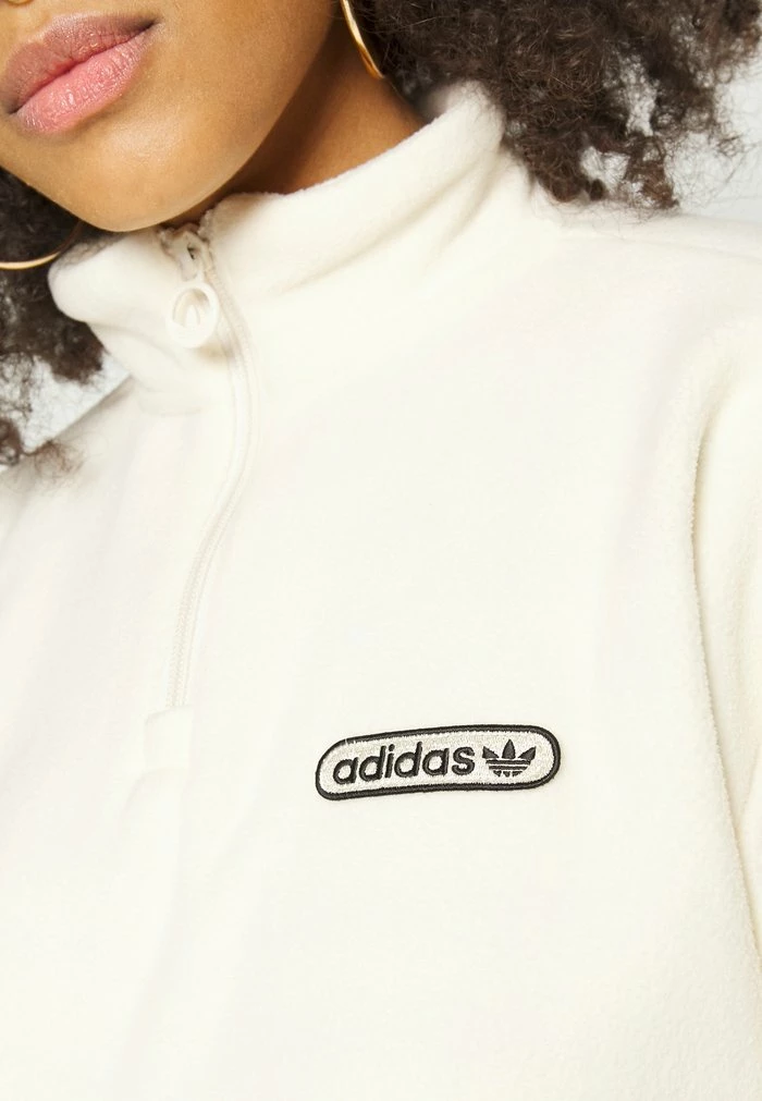 Adidas Originals CROPPED - Fleece Jumper - White 11 Adidas Originals CROPPED - Fleece Jumper - White - Image 11