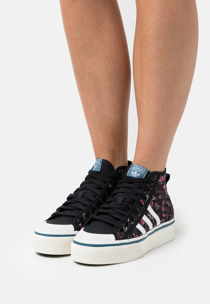 Adidas Originals NIZZA PLATFORM MID - High-top Trainers - Core Black/footwear White/off White 1 Adidas Originals NIZZA PLATFORM MID - High-top Trainers - Core Black/footwear White/off White