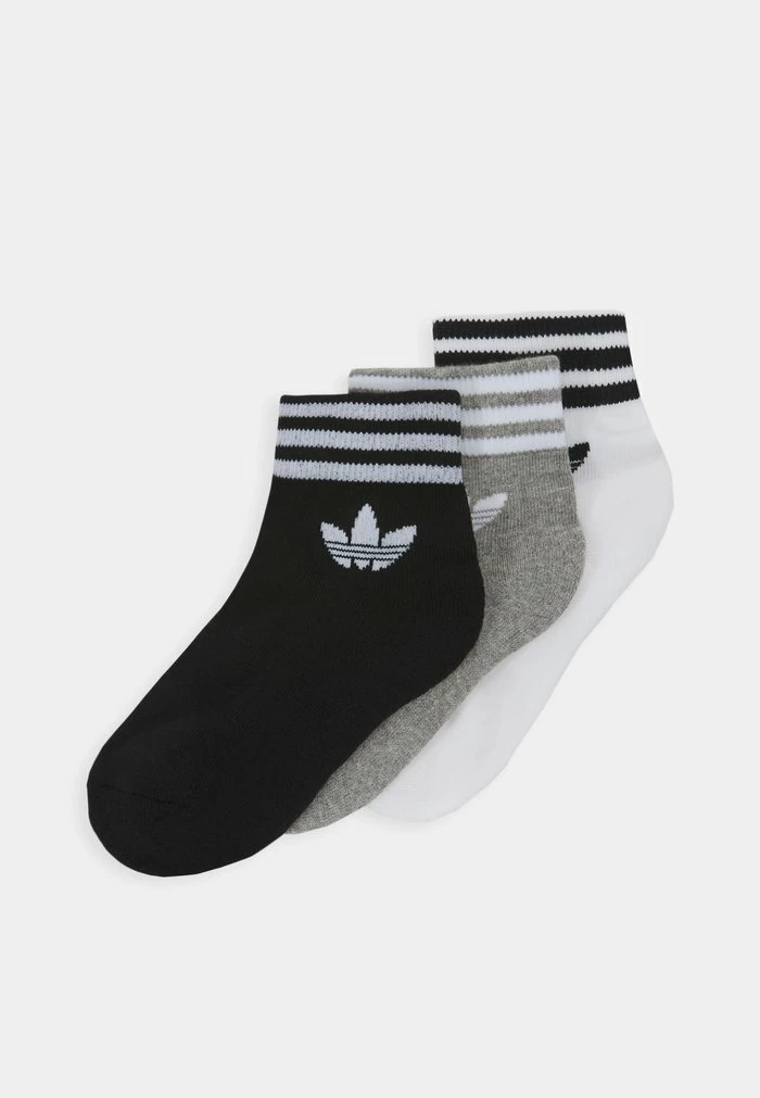 Adidas Originals 3 PACK UNISEX - Socks - White/medium Grey Heather/black 1 Adidas Originals 3 PACK UNISEX - Socks - White/medium Grey Heather/black