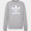 Adidas Originals TREFOIL CREW UNISEX - Sweatshirt - Medium Grey Heather/white