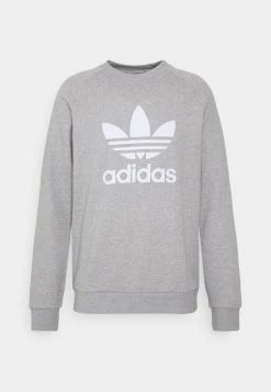 Adidas Originals TREFOIL CREW UNISEX - Sweatshirt - Medium Grey Heather/white