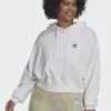 Adidas Originals CROPPED (PLUS SIZE) - Hoodie - White