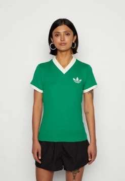 Adidas Originals V NECK TEE 70S PACK - Print T-shirt - Green