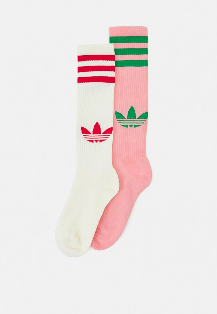 Adidas Originals 70 PACKS KNEE SOCK 2 PACK UNISEX - Socks - Cream White/super Pop 1 Adidas Originals 70 PACKS KNEE SOCK 2 PACK UNISEX - Socks - Cream White/super Pop
