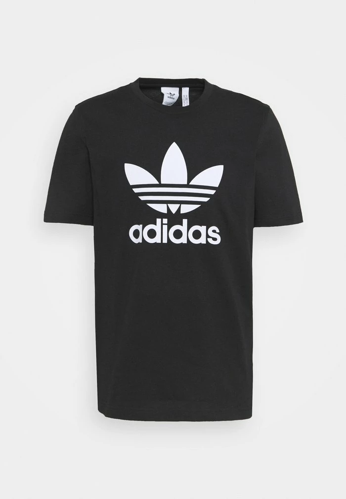 Adidas Originals TREFOIL UNISEX - Print T-shirt - Black/white 1 Adidas Originals TREFOIL UNISEX - Print T-shirt - Black/white