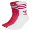 Adidas Originals MID CUT CREW NECK SOCKS ADICOLOR - Socks - White/bold Pink/bold Red