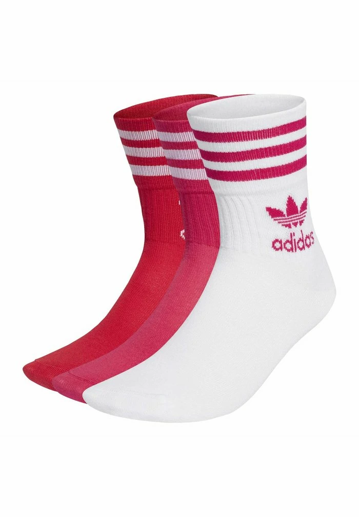 Adidas Originals MID CUT CREW NECK SOCKS ADICOLOR - Socks - White/bold Pink/bold Red 1 Adidas Originals MID CUT CREW NECK SOCKS ADICOLOR - Socks - White/bold Pink/bold Red