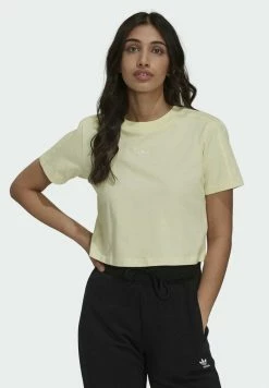 Adidas Originals TENNIS LUXE CROPPED ORIGINALS CROP - Print T-shirt - Haze Yellow