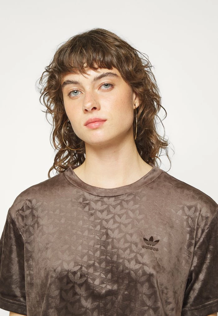 Adidas Originals CROPPED TEE - Basic T-shirt - Dark Brown 7 Adidas Originals CROPPED TEE - Basic T-shirt - Dark Brown - Image 7