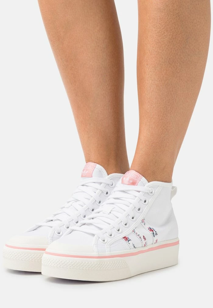 Adidas Originals NIZZA PLATFORM MID - High-top Trainers - Footwear White/glory Pink/off White 1 Adidas Originals NIZZA PLATFORM MID - High-top Trainers - Footwear White/glory Pink/off White