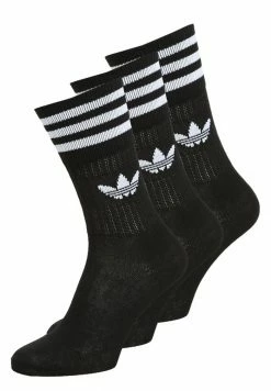 Adidas Originals SOLID CREW UNISEX 3 PACK - Socks - Black/white
