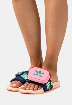 Adidas Originals POUCHYLETTE - Mules - Night Sky/bliss Orange/bliss Pink