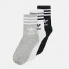 Adidas Originals MID CUT 3 PACK - Socks - White/medium Grey Heather/black