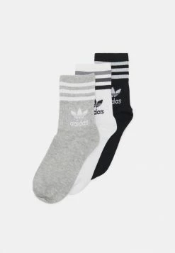 Adidas Originals MID CUT 3 PACK - Socks - White/medium Grey Heather/black