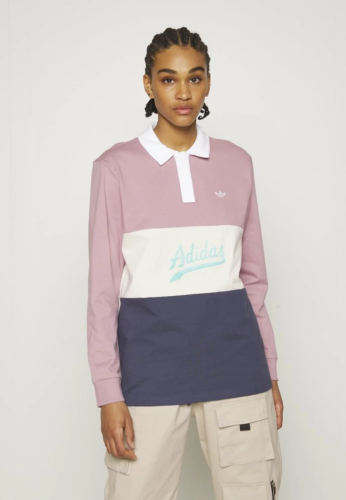 Adidas Originals LONG SLEEVE - Polo Shirt - Magic Mauve/shadow Navy 1 Adidas Originals LONG SLEEVE - Polo Shirt - Magic Mauve/shadow Navy