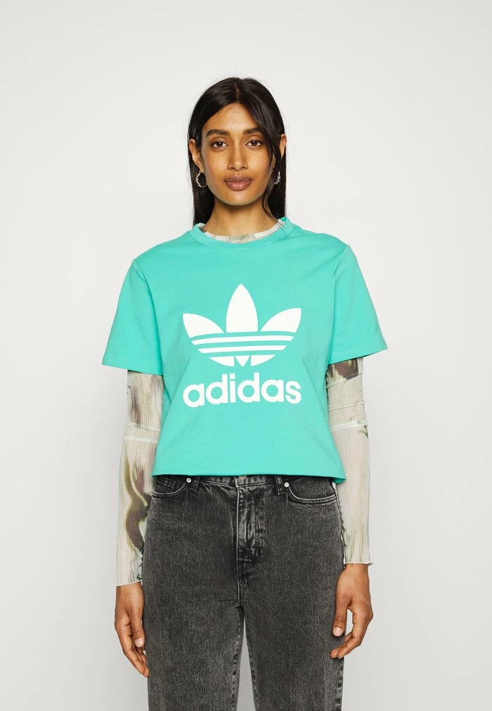 Adidas Originals TREFOIL TEE - Print T-shirt - Semi Mint Rush 1 Adidas Originals TREFOIL TEE - Print T-shirt - Semi Mint Rush