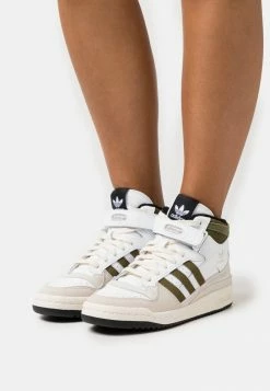 Adidas Originals FORUM MID - High-top Trainers - Footwear White/focus Olive