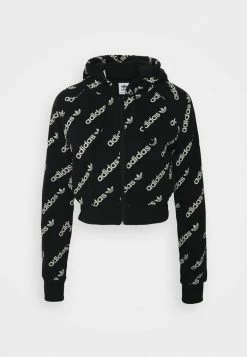 Adidas Originals CROPPED MONO - Zip-up Sweatshirt - Black -Adidas Originals Shop 5c597c0a2bbf408f9d87b0a5b0ab3c61