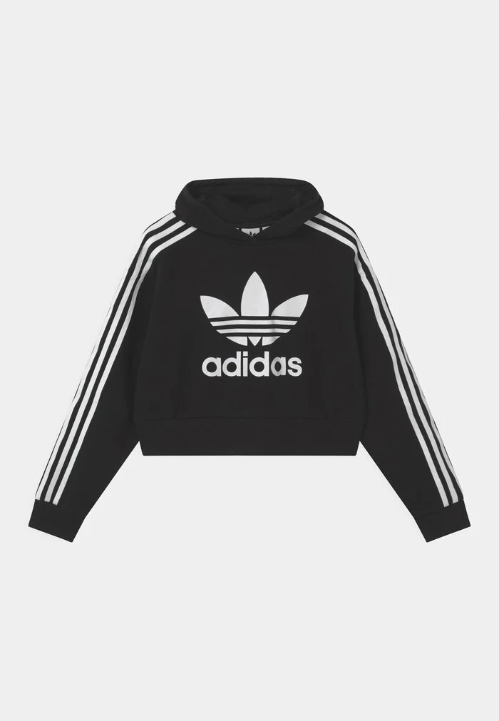 Adidas Originals CROPPED HOODIE - Hoodie - Black/white 1 Adidas Originals CROPPED HOODIE - Hoodie - Black/white
