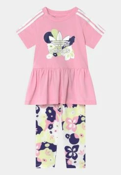 Adidas Originals DRESS SET - Leggings - Trousers - True Pink/white/almost Lime/legacy Indigo