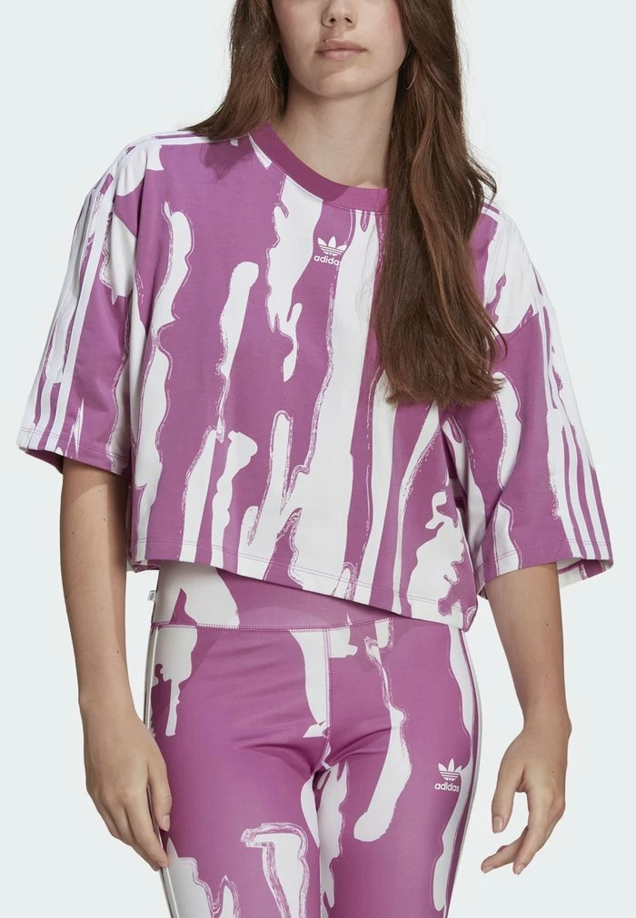 Adidas Originals THEBE MAGUGU CROPPED TEE - Print T-shirt - Purple 4 Adidas Originals THEBE MAGUGU CROPPED TEE - Print T-shirt - Purple - Image 4