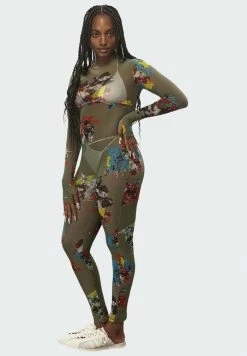 Adidas Originals IVY PARK TRICOT MESH CATSUIT - Swimsuit - Beige