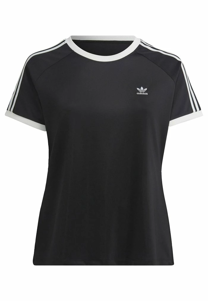 Adidas Originals CLASSICS SLIM 3-STRIPES PLUS SIZE - Print T-shirt - Black 5 Adidas Originals CLASSICS SLIM 3-STRIPES PLUS SIZE - Print T-shirt - Black - Image 5