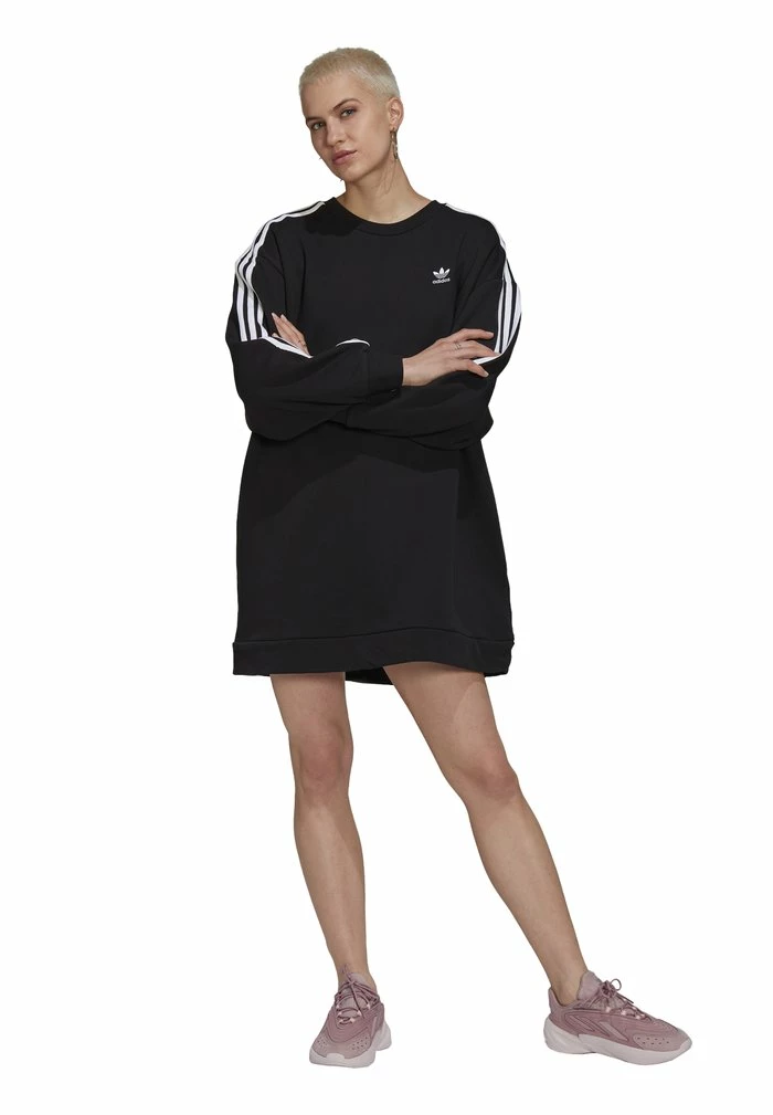 Adidas Originals ADICOLOR CLASSICS LONG SLEEVE - Day Dress - Black 1 Adidas Originals ADICOLOR CLASSICS LONG SLEEVE - Day Dress - Black