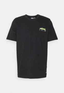Adidas Originals BEHIND TEE UNISEX - Print T-shirt - Black/solar Yellow