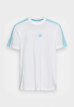 Adidas Originals BLOCKED 3 STRIP UNISEX - Print T-shirt - Sky Rush/white -Adidas Originals Shop 6c017bb7d2ca44d49795d0d49e3fbd79