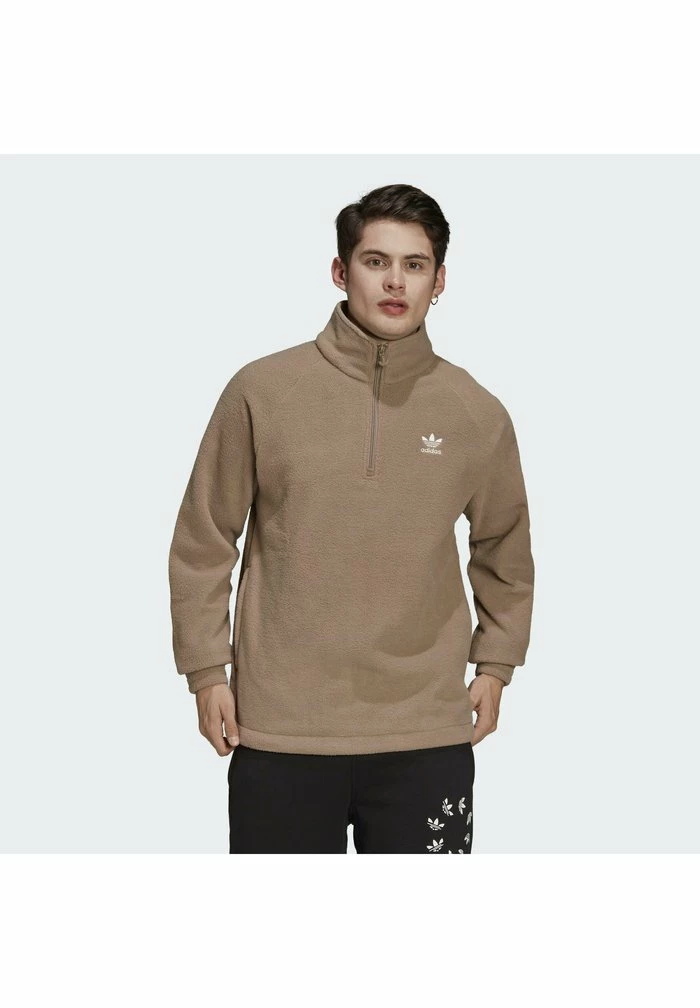 Adidas Originals Fleece Jumper - Brown 1 Adidas Originals Fleece Jumper - Brown
