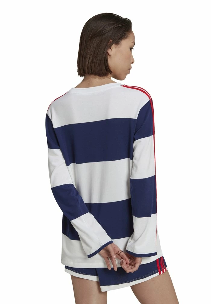 Adidas Originals STRIPED - Long Sleeved Top - Night Sky/white 2 Adidas Originals STRIPED - Long Sleeved Top - Night Sky/white - Image 2