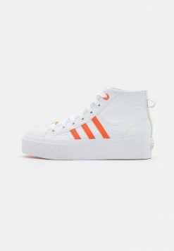 Adidas Originals NIZZA PLATFORM MID HER VEGAN - High-top Trainers - Footwear White/semi Impact Orange/bliss Orange -Adidas Originals Shop 6d5d5443123d489ba2d832f05c26c973