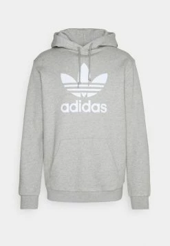 Adidas Originals TREFOIL - Hoodie - Medium Grey Heather/white -Adidas Originals Shop 764486d06f8848e8abd41df2e7f47c6b