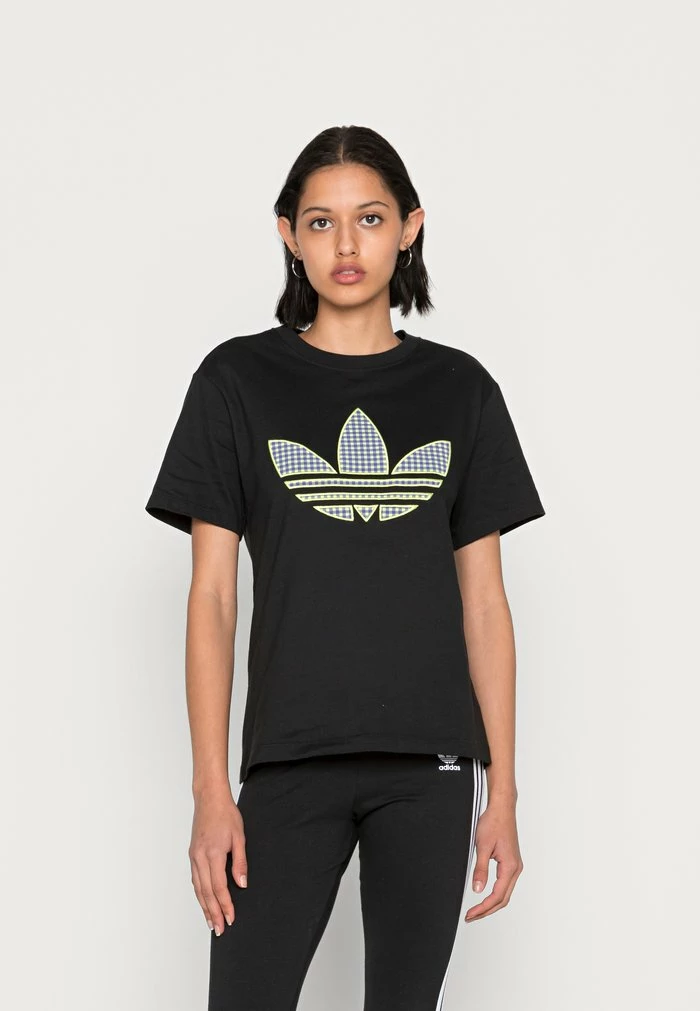 Adidas Originals TREFOIL TEE - Print T-shirt - Black 1 Adidas Originals TREFOIL TEE - Print T-shirt - Black