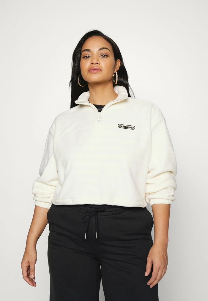 Adidas Originals CROPPED - Fleece Jumper - White 7 Adidas Originals CROPPED - Fleece Jumper - White - Image 7
