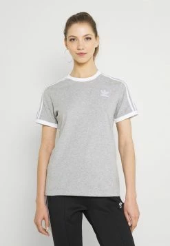 Adidas Originals 3 STRIPES TEE - Print T-shirt - Medium Grey Heather